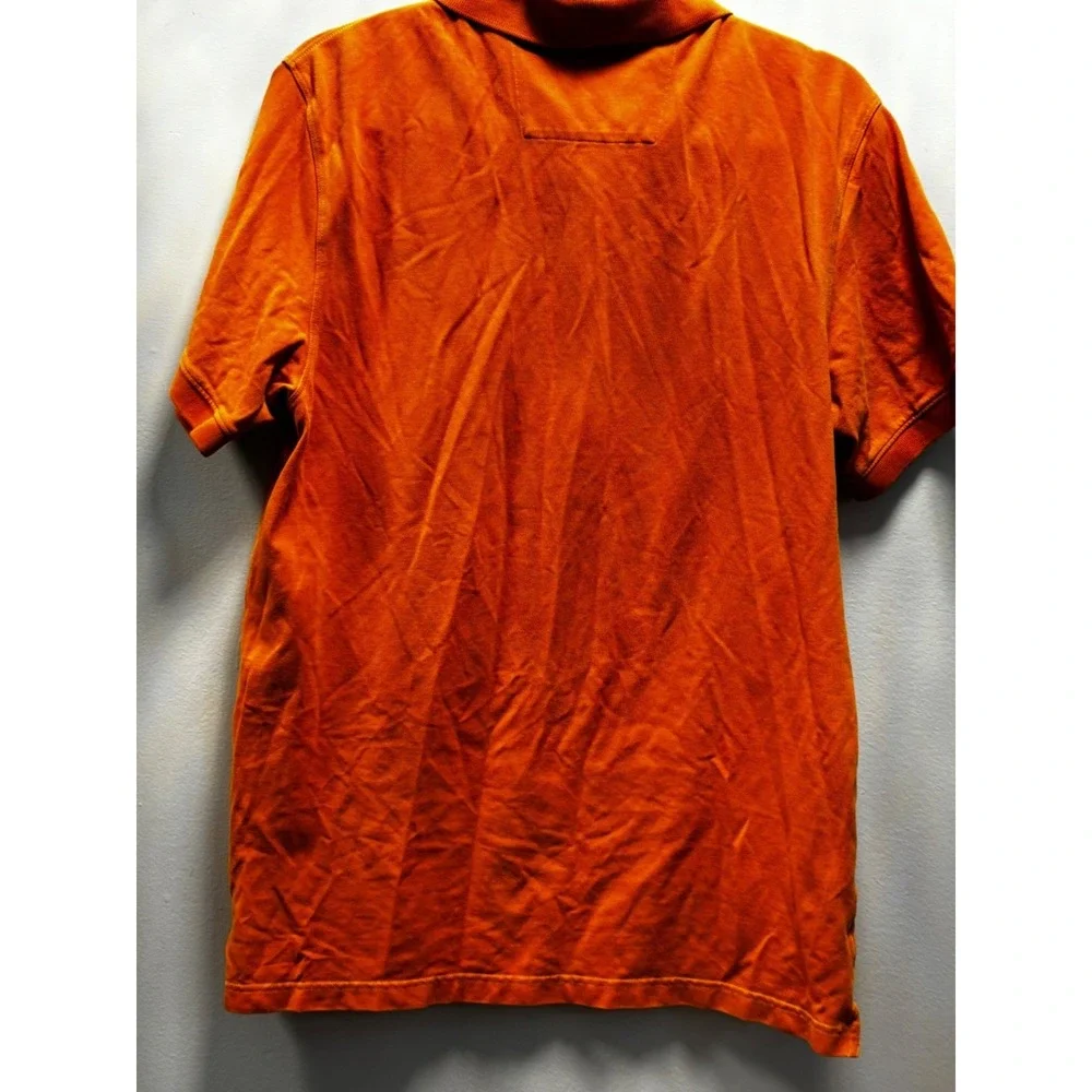 Banana Republic Fitted Polo Shirt Size L Fitted Orange Short Sleeve Cotton Mens